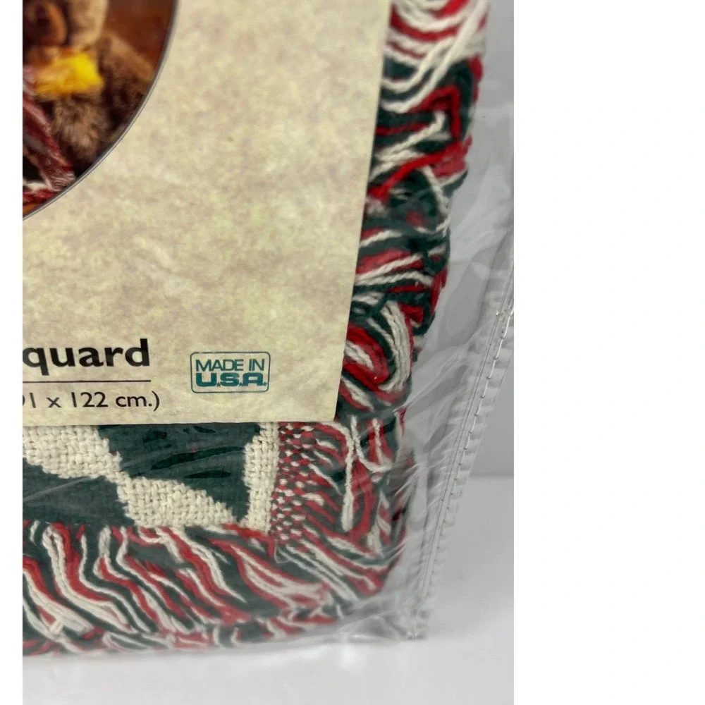 Beacon Baby Blanket 36x48 Red Green NEW First Christmas Woven Jacquard Throw